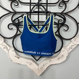 Under Armour Women's Blue and Yellow Sports Bra